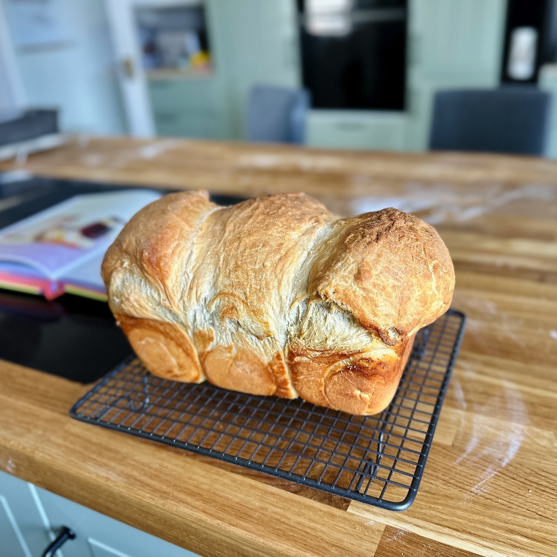 a first attempt at Japanese-style sandwich bread