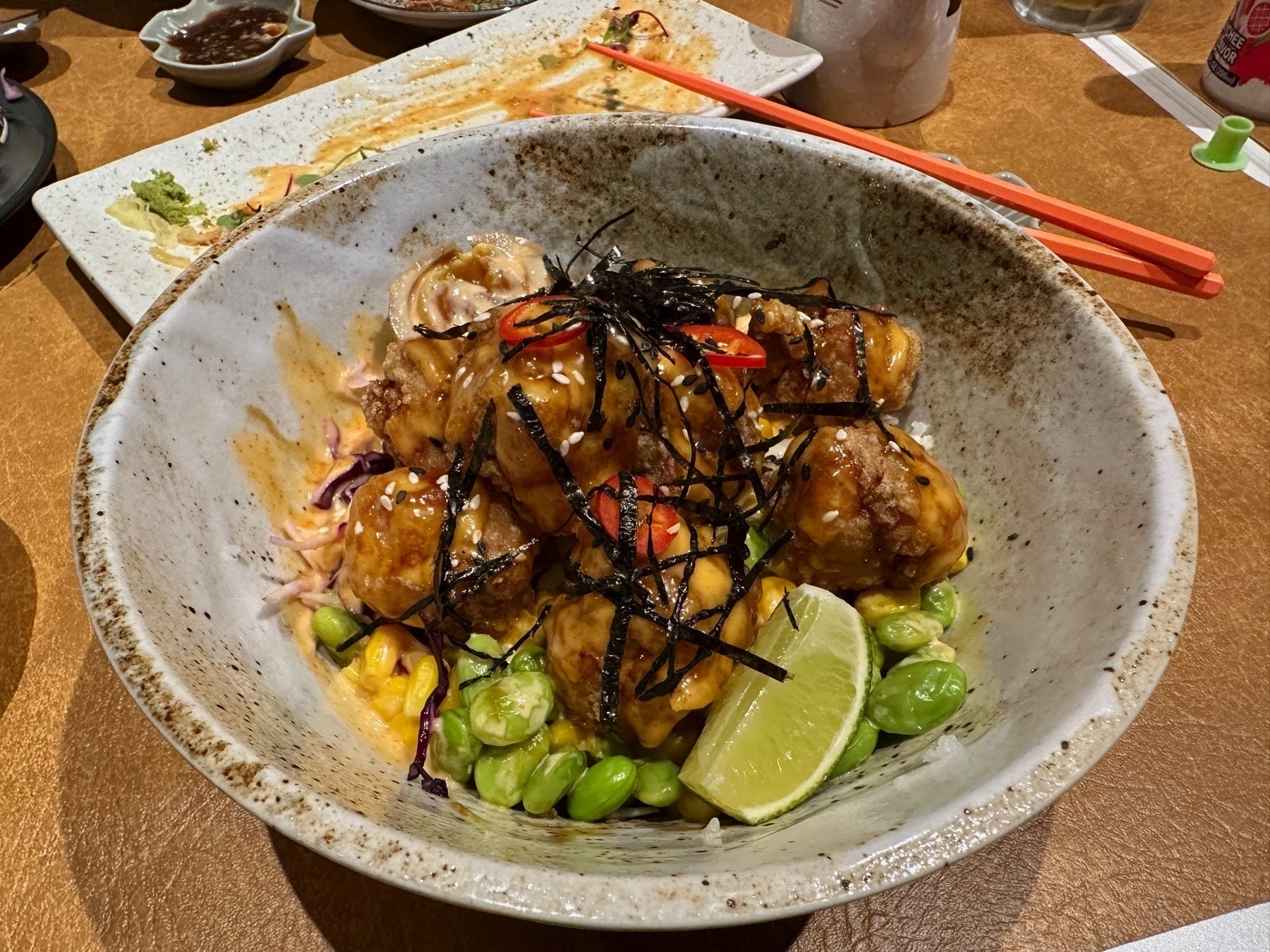 chicken karaage rice bowl